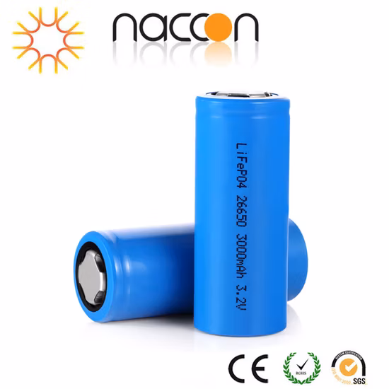 Factory Directly Supply 26650 Cell Rechargeable Cylindrical LiFePO4 3.2V 3000mAh Battery for Solar Street Lamp